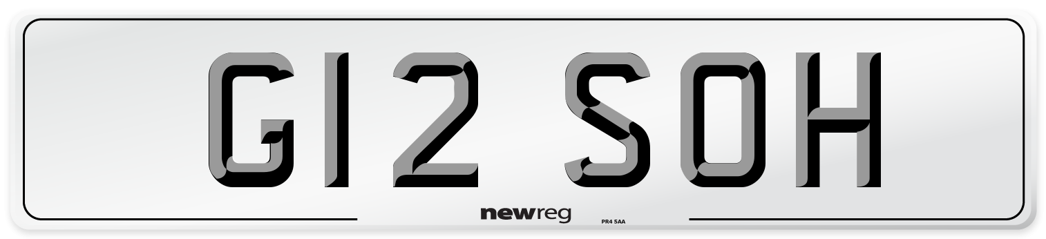 G12 SOH Number Plate from New Reg